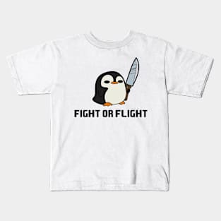 Fight or Flight Funny Penguin Kids T-Shirt